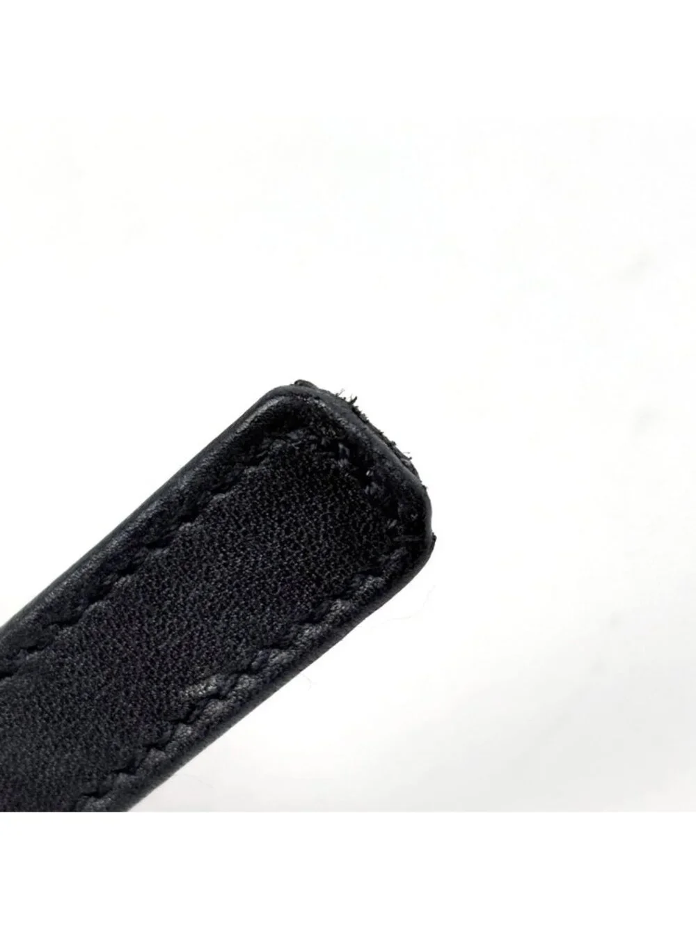 Chanel CC Logo Belt 97 Leather Black
